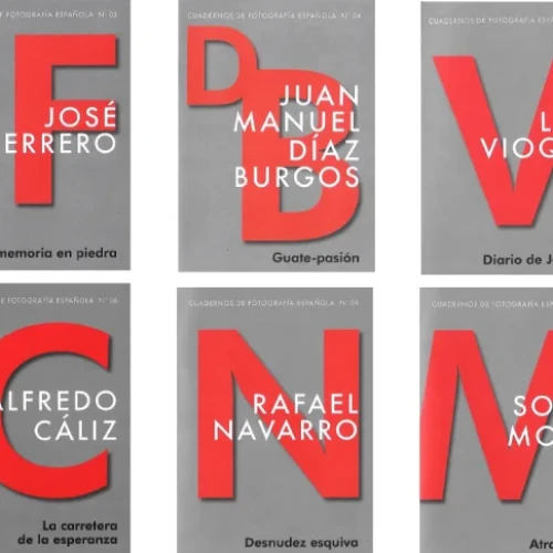 Cubiertas de los cuadernos de la colección "Cuadernos de Fotografía Española".