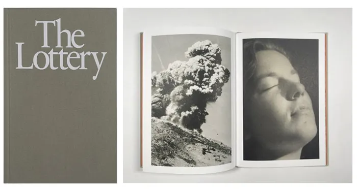 Cubierta e interior del fotolibro recomendado "The Lottery" de Melissa Catanese.