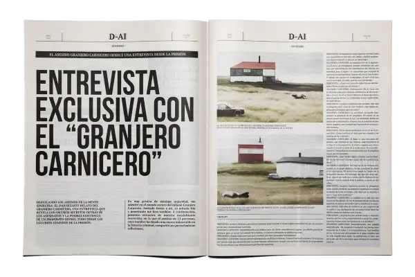 Interior del fotolibro D-AI realizado con inteligencia artificial del dúo artístico Rojo Sache.