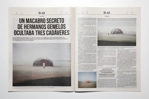 Interior del fotolibro D-AI realizado con inteligencia artificial del dúo artístico Rojo Sache.