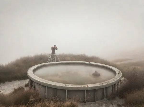 Imagen generada con inteligencia artificial en el interior del fotolibro D-AI del dúo artístico Rojo Sache.