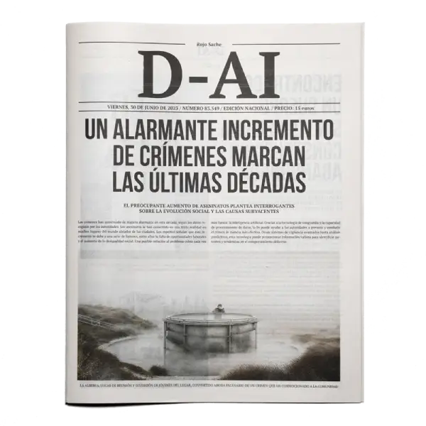 Portada del fotolibro D-AI realizado con inteligencia artificial del dúo artístico Rojo Sache.